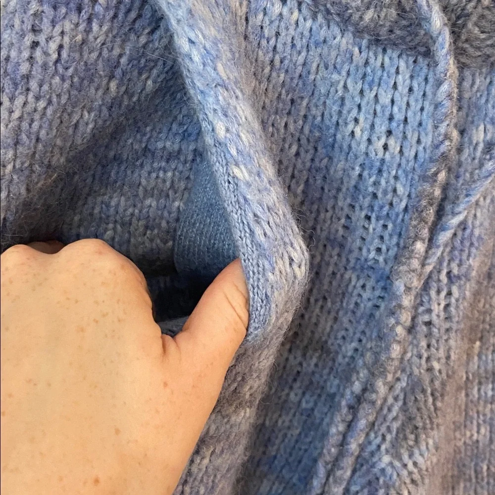 LoveShackFancy Blossom Alpaca Blend Knit Jogger Pants Blue Ombré XS